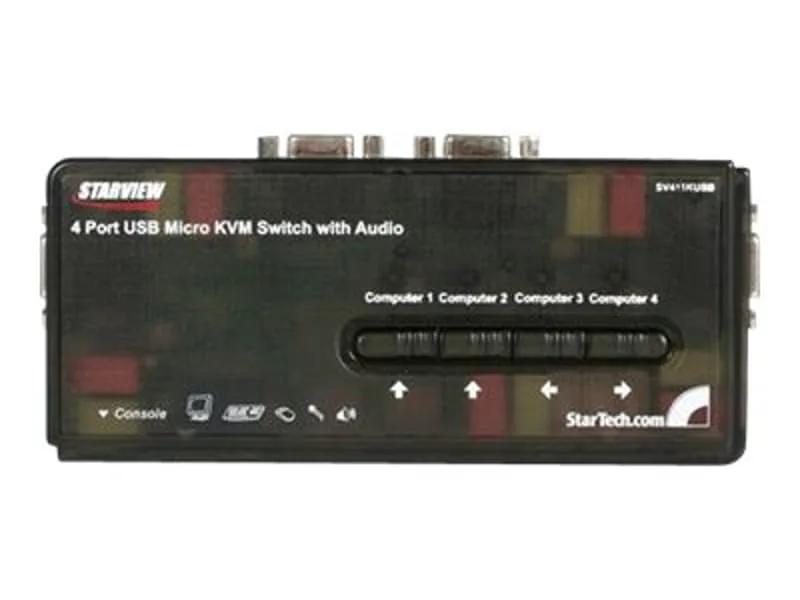 Startech 4 Port Black USB KVM Switch