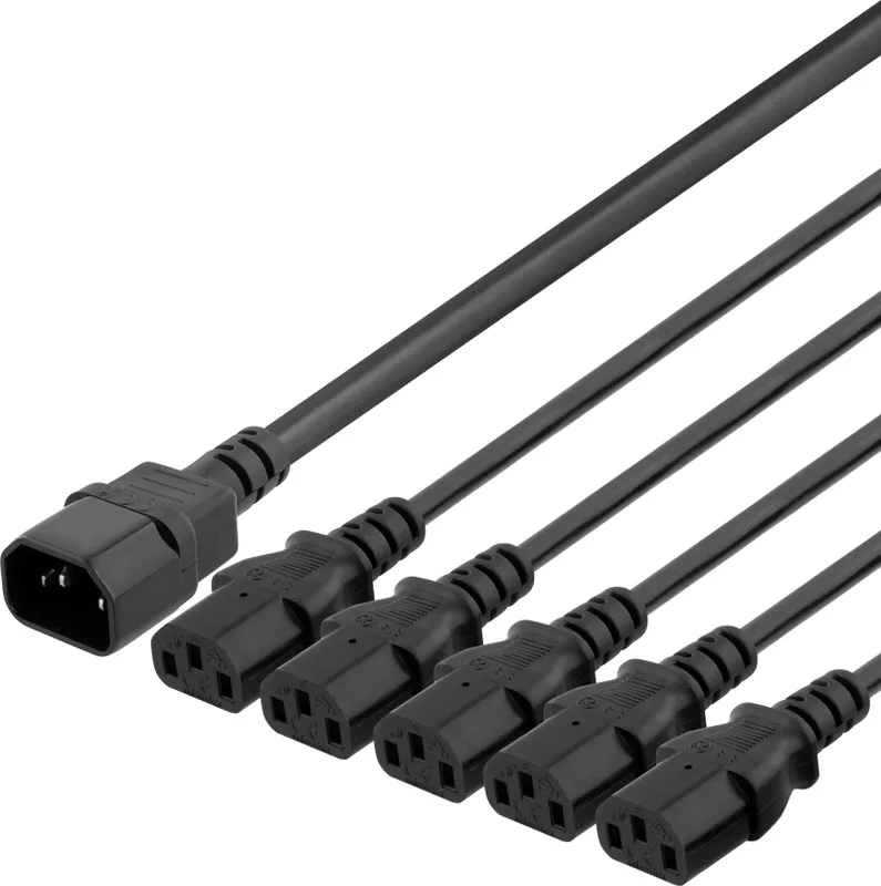 Strömdelare 1 C14 to 5 C13 10A 1m