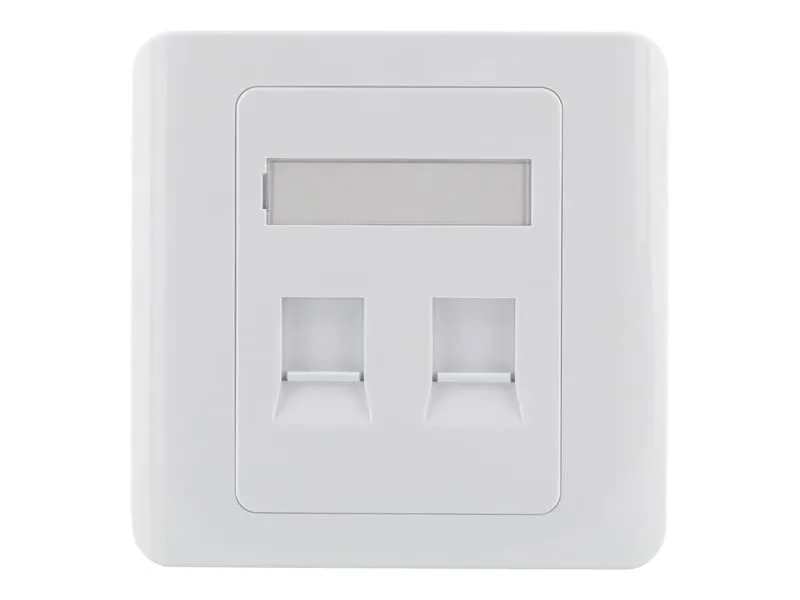 VR-227 Infällt 2-port Keystone nätverksuttag