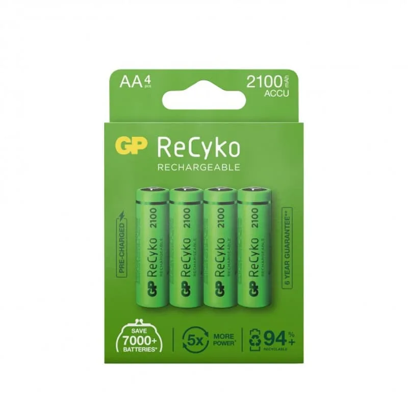 GP Batteri ReCyko 4st AA 2100mAh Laddbara