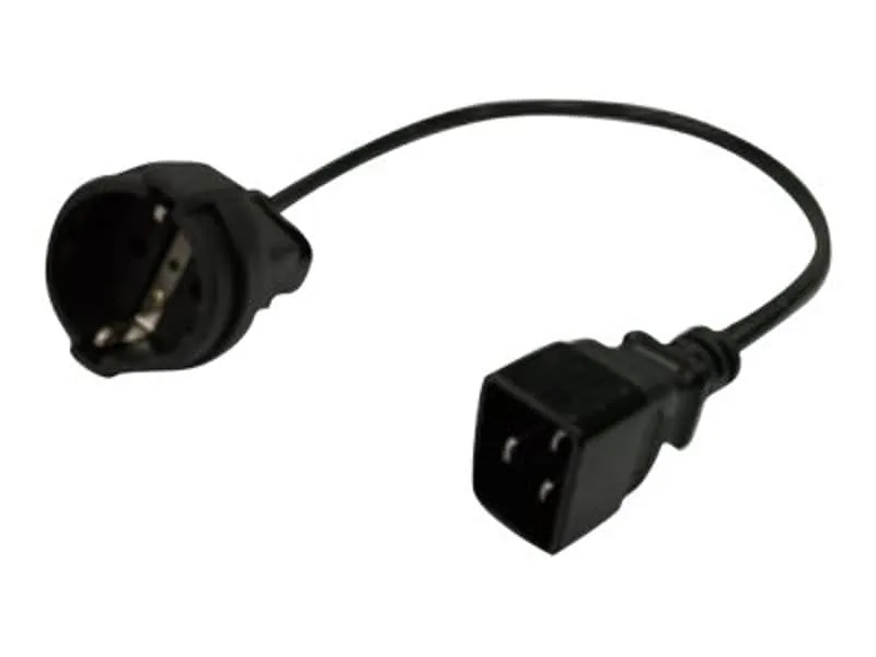 EPDU POWER CORD SCHUKO TO C20 0 Svart 0,5 m
