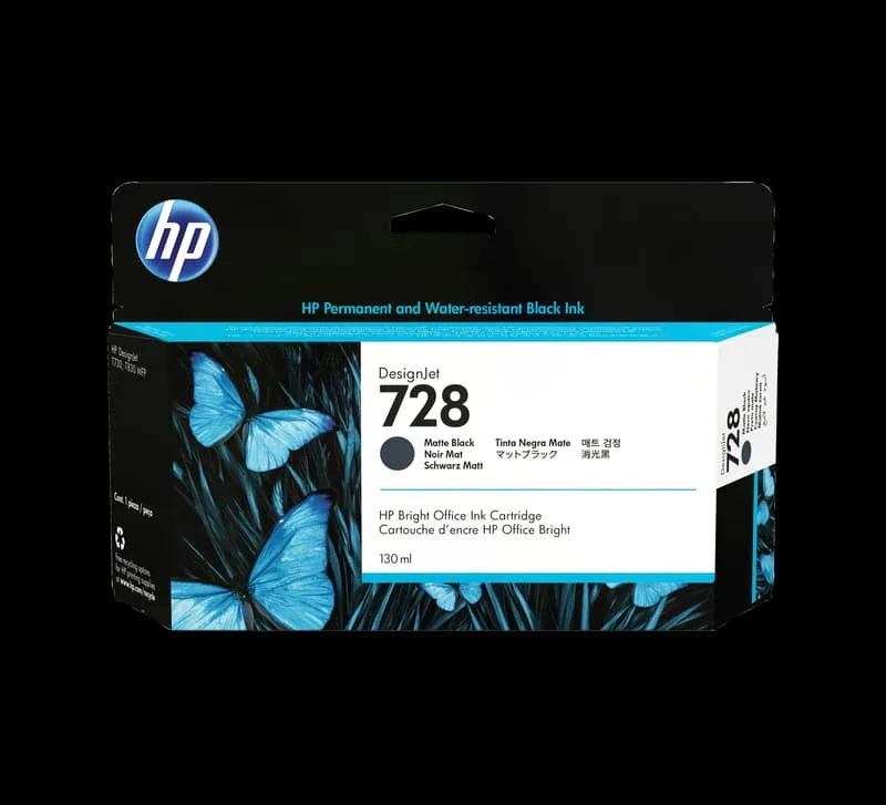 HP 728 130 ml mattsvart DesignJet-bläckpatron