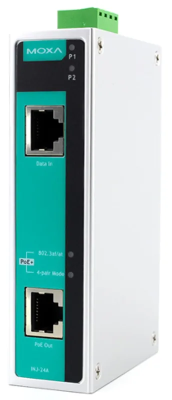 Moxa INJ-24-T Industriell PoE-injektor 802.3AT/AF 30W