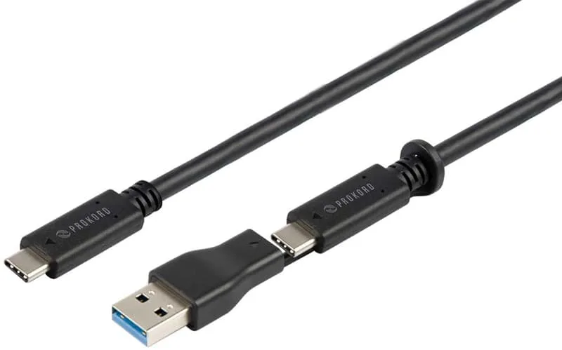 Prokord USB-0059A USB-kablar 1 m USB 3.2 Gen 2 (3.1 Gen 2) USB C 2 x USB C Svart