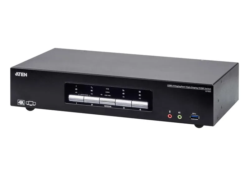 Aten 4-portars 4K DisplayPort KVMP™-switch med USB