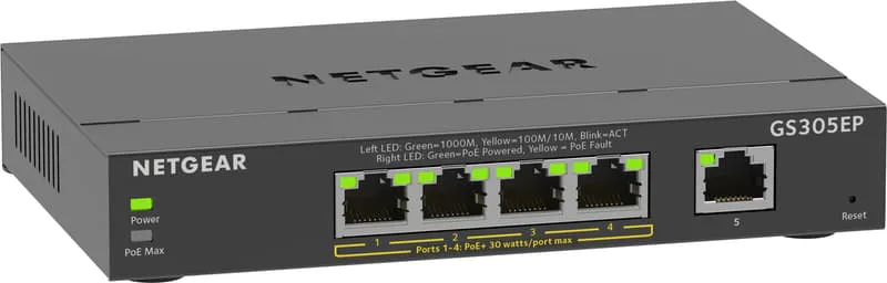 GS305EP 5-Port Gigabit Ethernet Easy Smart Essential PoE+ 63W