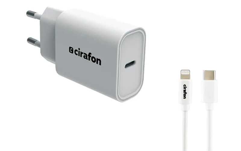 Cirafon 20 W USB-C Strömadapter + USB-C