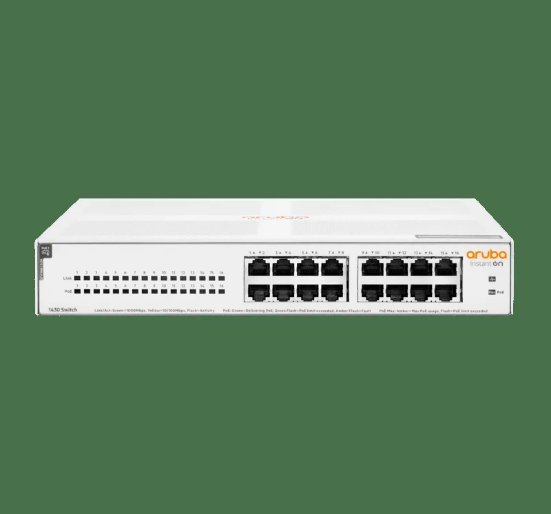 HPE Networking Instant On 1430 16XGE Class4 POE 124W Switch
