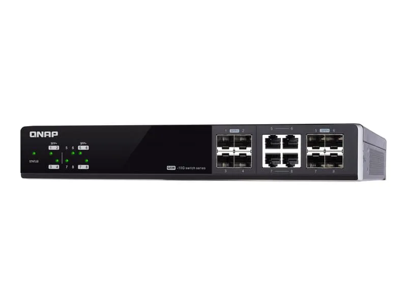 QSW-M804-4C nätverksswitchar hanterad 10G Ethernet (100/1000/10000) Svart
