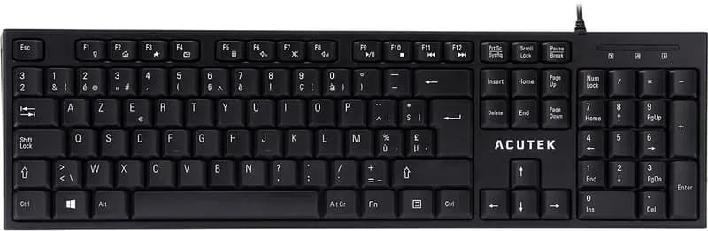 Acutek AK-200W/BE tangentbord USB AZERTY Belgiskt