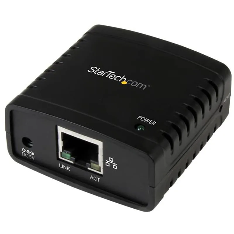 10/100 Mbps Ethernet till USB 2.0 LPR-nätverksskrivarserver