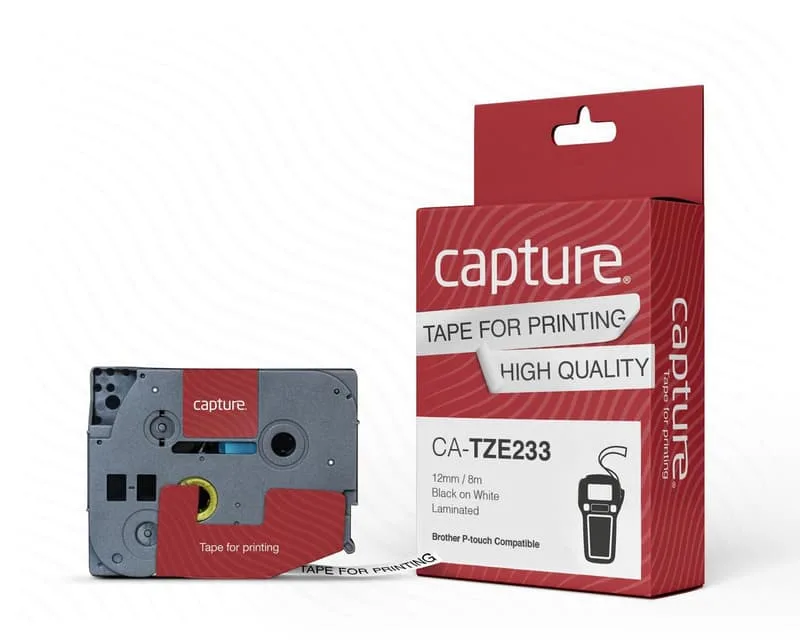 Tape TZe-233 12mm Blå/Vit