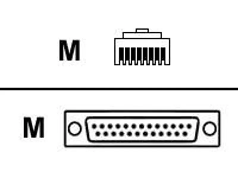 76000672 kabelomvandlare (hane/hona) DB-25 Svart