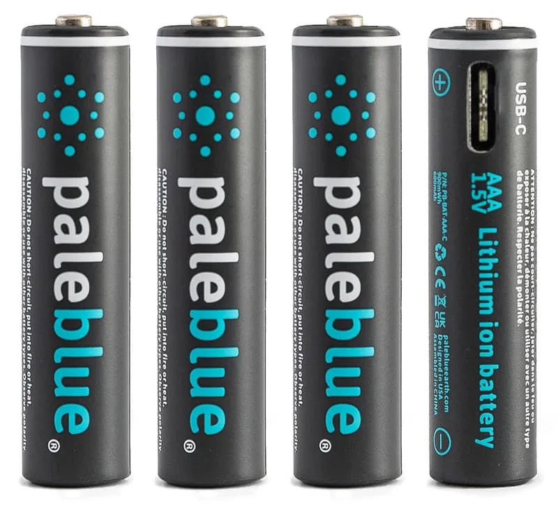 PALE BLUE Uppladdningsbart Batteri AAA 4-Pack USB-C