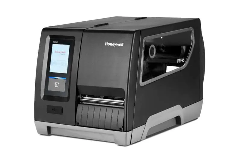 PM45A TT 203 dpi Ethernet Icon Display Rewinder + Label Taken Sense