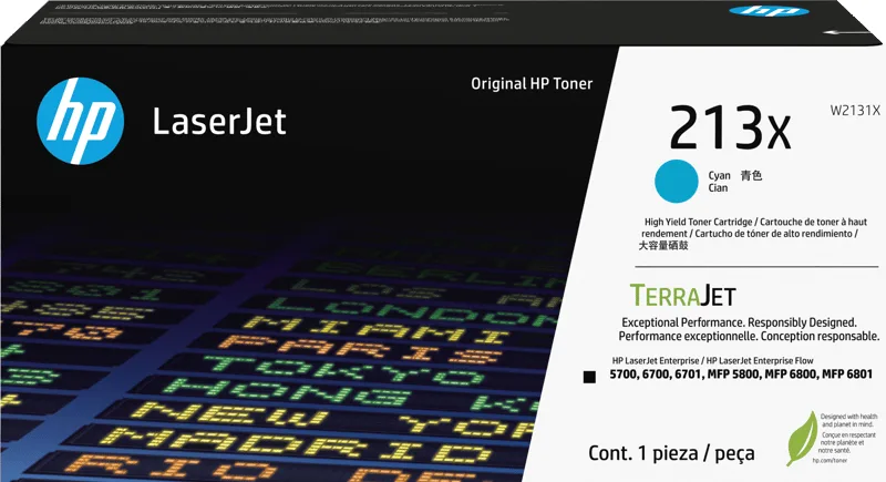 HP 213X cyan LaserJet-originaltonerkassett med hög kapacitet