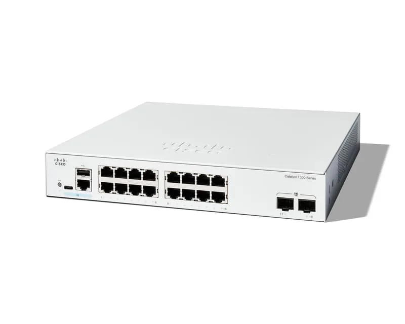 Catalyst C1300 Managed 16x1GbE 2xGbE SFP Switch