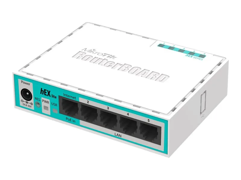 Mikrotik hEX lite kabelansluten router Vit