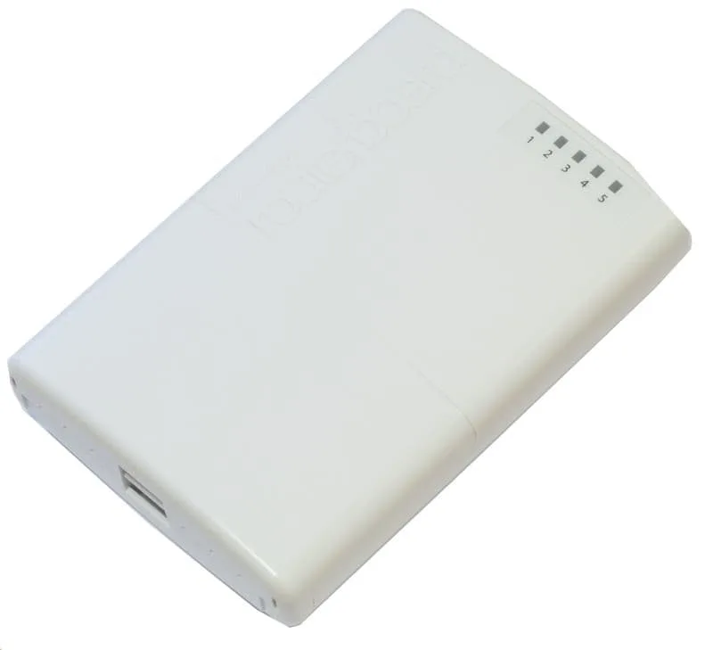 Mikrotik PowerBox kabelansluten router Snabb Ethernet Vit