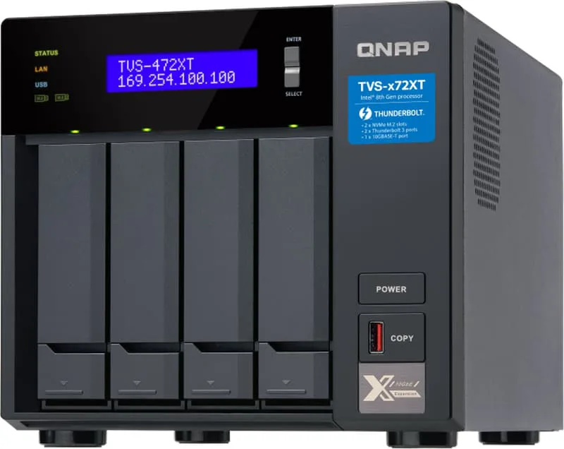 QNAP TVS-472XT NAS Tower Nätverksansluten