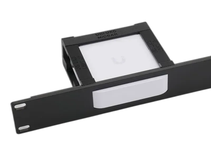 1U svart 19" panel med fäste för Ubiquiti UniFi Express