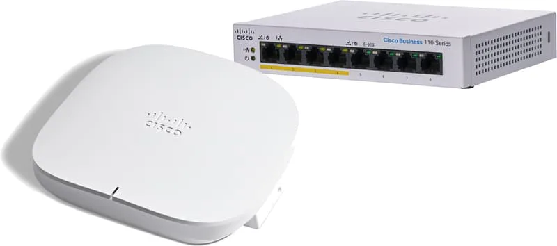 CBW150AX BT WiFi 6 Wireless Access Point + CBS110 8-Port PoE 32W Desktop Switch