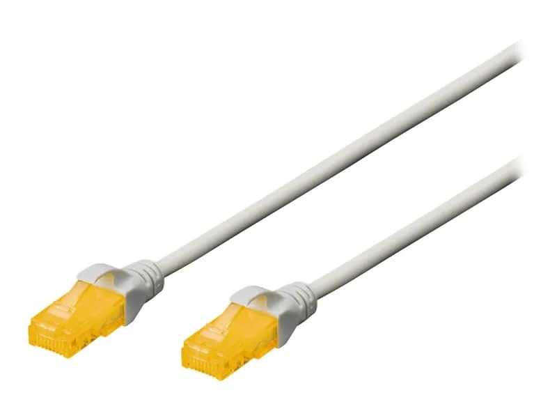 Digitus DK-1613-A-005 RJ45 Nätverkkabel, Patchkabel CAT 6A U/UTP 0.50 m Grå Halogenfri, Borrade par 1 st