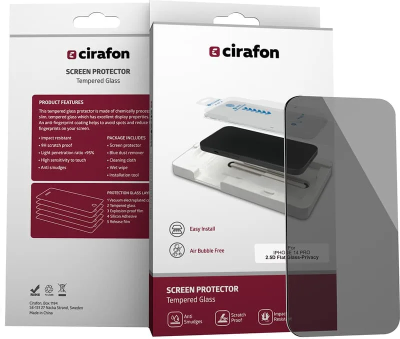 Cirafon Privacy Skärmskydd glas