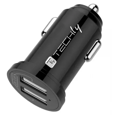 Techly billaddare 2 USB-A-portar 5 V/2,4 A, svart