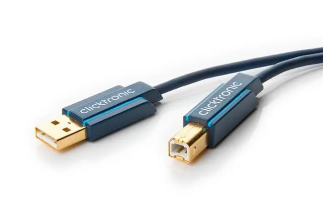ClickTronic Adapterkabel från USB-A till USB-B 2.0 Premiumkabel