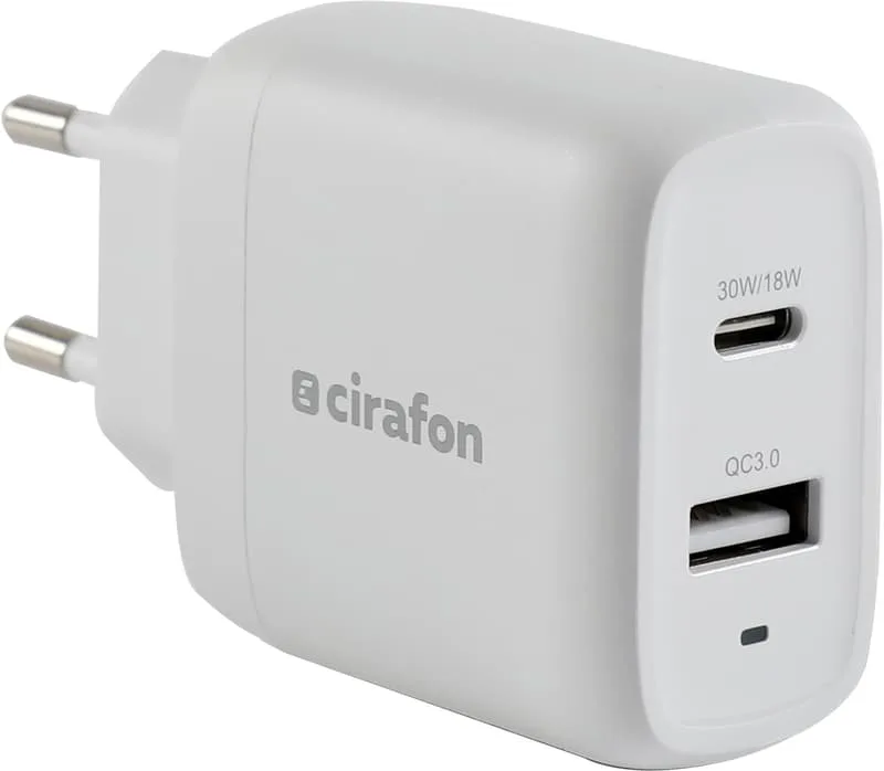 Cirafon Wall Charger 32W USB C+A PD/QC3.0