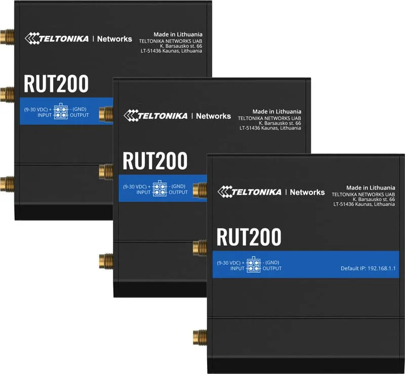 Teltonika RUT200 Industrial Wireless LTE Router 3-pack
