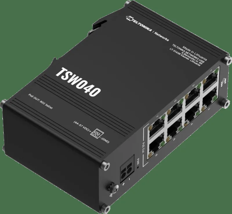 Teltonika TSW040 8xFE PoE 240W DIN Switch
