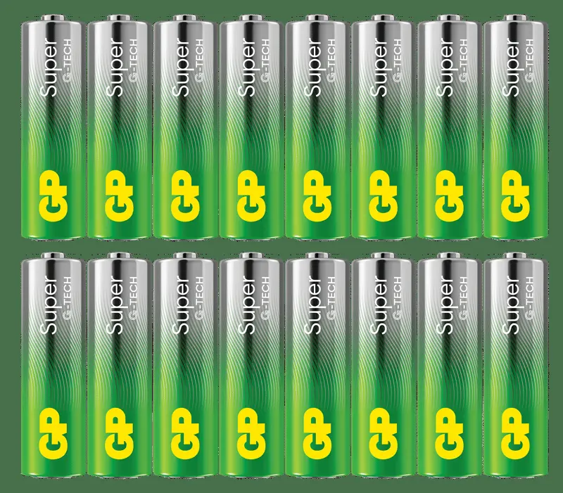 GP Super Alkaline AA-batteri, 15A/LR6, 16-pack