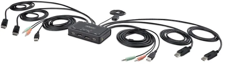 Startech 2-portars Dual-Display Displayport KVM-switch 4K och