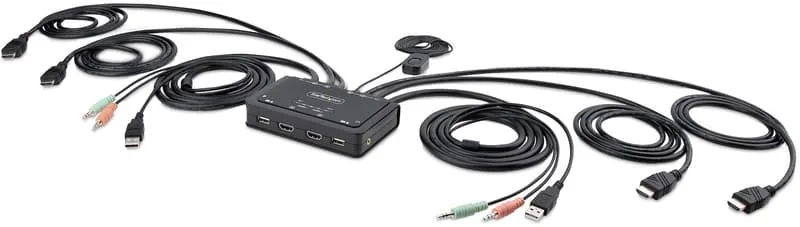 Startech 2-portars Dual-Display HDMI KVM-switch 4K och