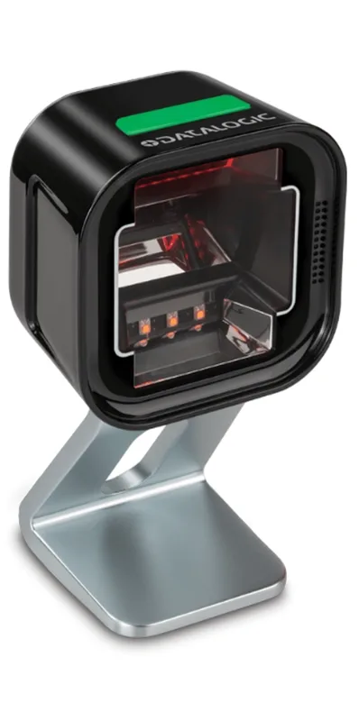 Datalogic Magellan 1500i 2D-streckkodsläsare, USB/RS232, med bas, svart