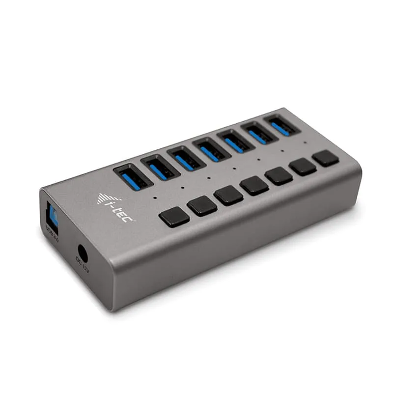 USB 3.0-hub i-tec Charging HUB, 7xUSB 3.2, inkl. 36W strömadapter