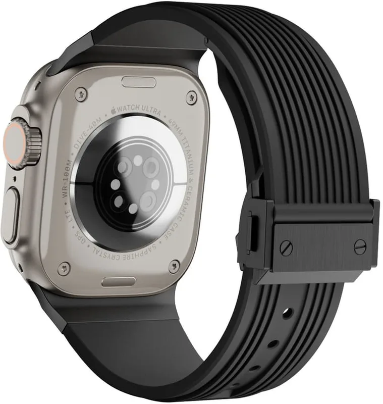 Silikonarmband för Apple Watch (42/44/45/49 mm) med viklås