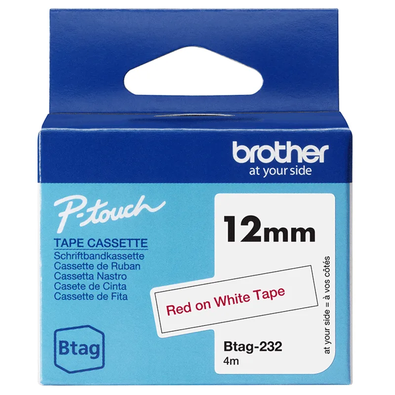 Tape BTag-232 12mm Röd/Vit