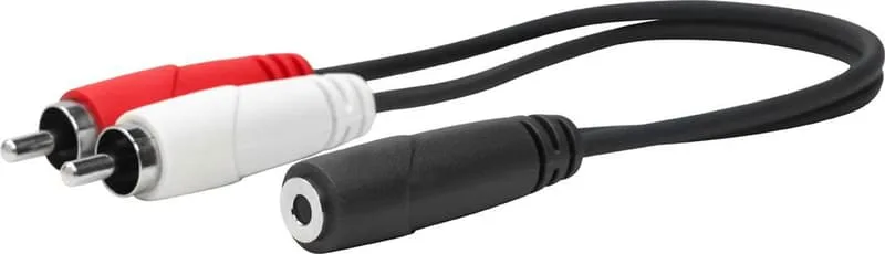 PROMJFRCAM0.2 ljudkabel 0,2 m 3,5mm 2 x RCA Svart