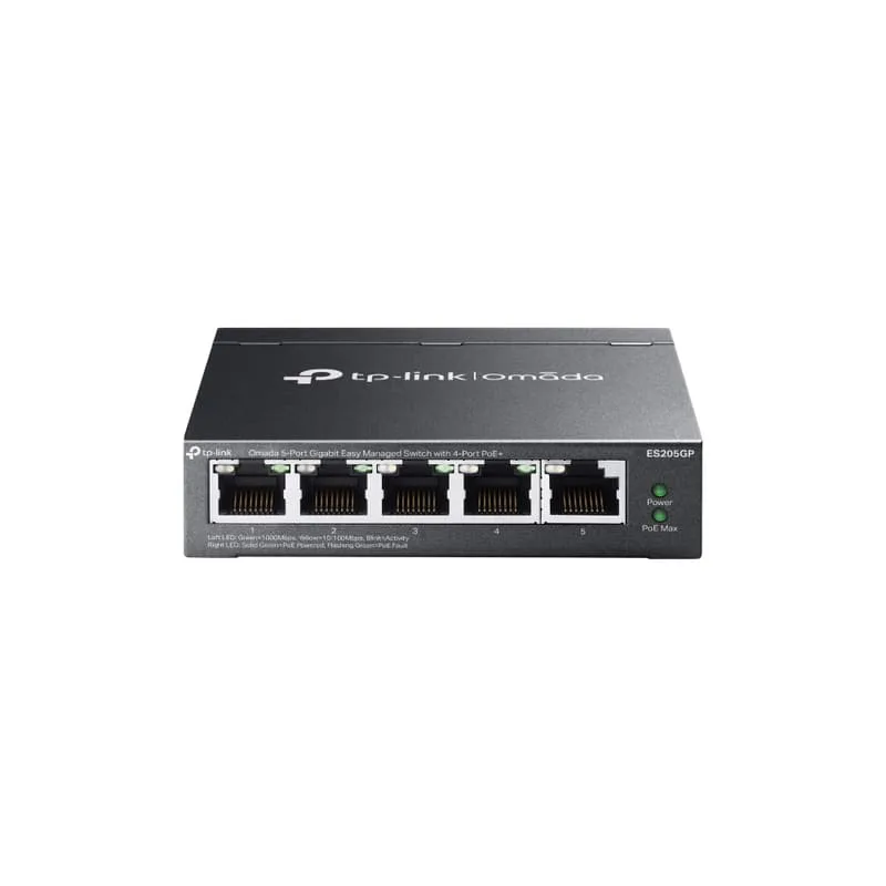 TP-Link Omada ES205GP, Administreret, Gigabit Ethernet (10/100/1000), Strøm over Ethernet (PoE), Kan monteres på væggen