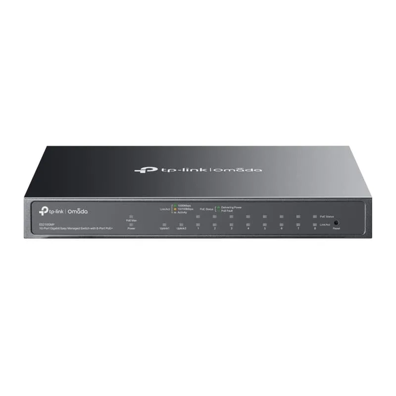 TP-Link Omada ES210GMP 0-Port Gigabit Easy Managed Switch with 8-Port PoE+