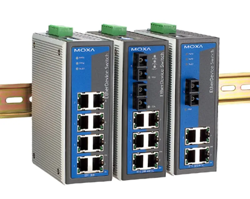 Moxa EDS-308-T 8-ports industriell ohanterad Ethernet-switch