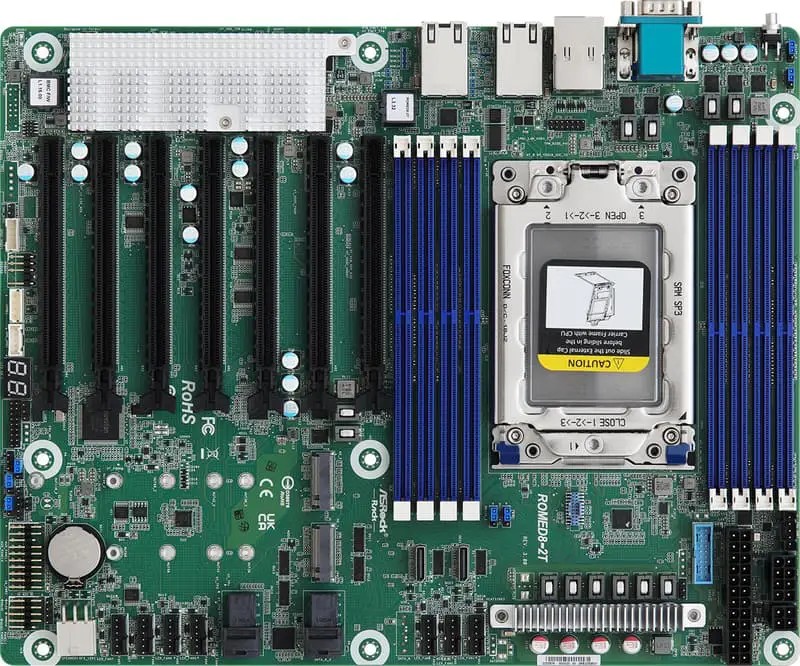 ASRock ROMED8-2T/BCM moderkort Socket SP3 ATX