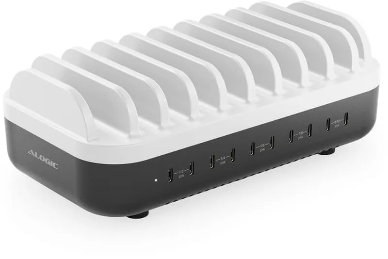 USB-C laddningsstation för skrivbord 10 portar