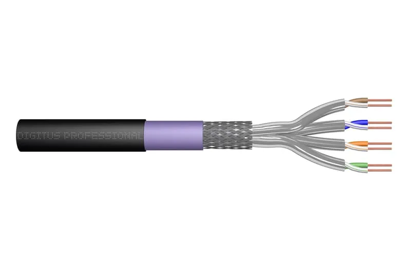 Digitus DK-1741-VH-10-OD nätverkskablar Svart 1000 m Cat7 S/FTP