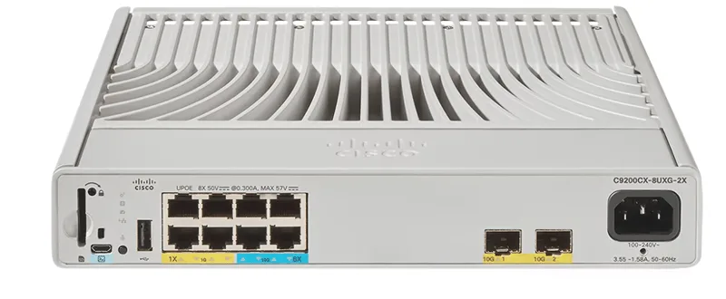 Cisco Catalyst C9200CX-8UXG-2X-E nätverksswitchar hanterad L2/L3 Strömförsörjning