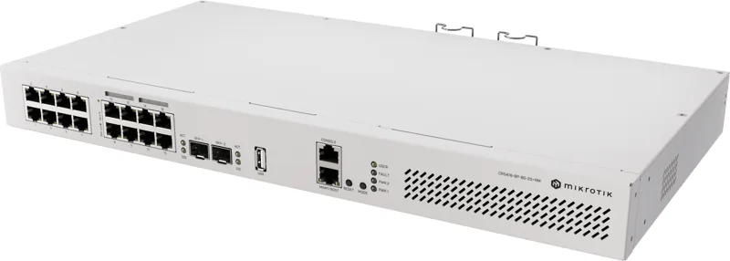 MikroTik CRS418-8P-8G-2S+RM Cloud Router Switch med PoE, rackmonterbar