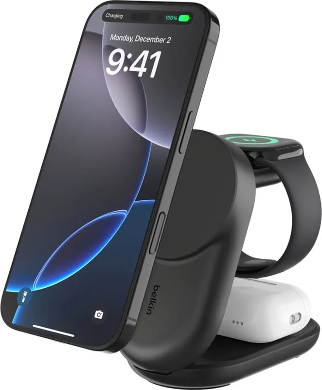 Belkin UltraCharge 3-in-1 Foldable Magnetic 25W Qi2 Charger